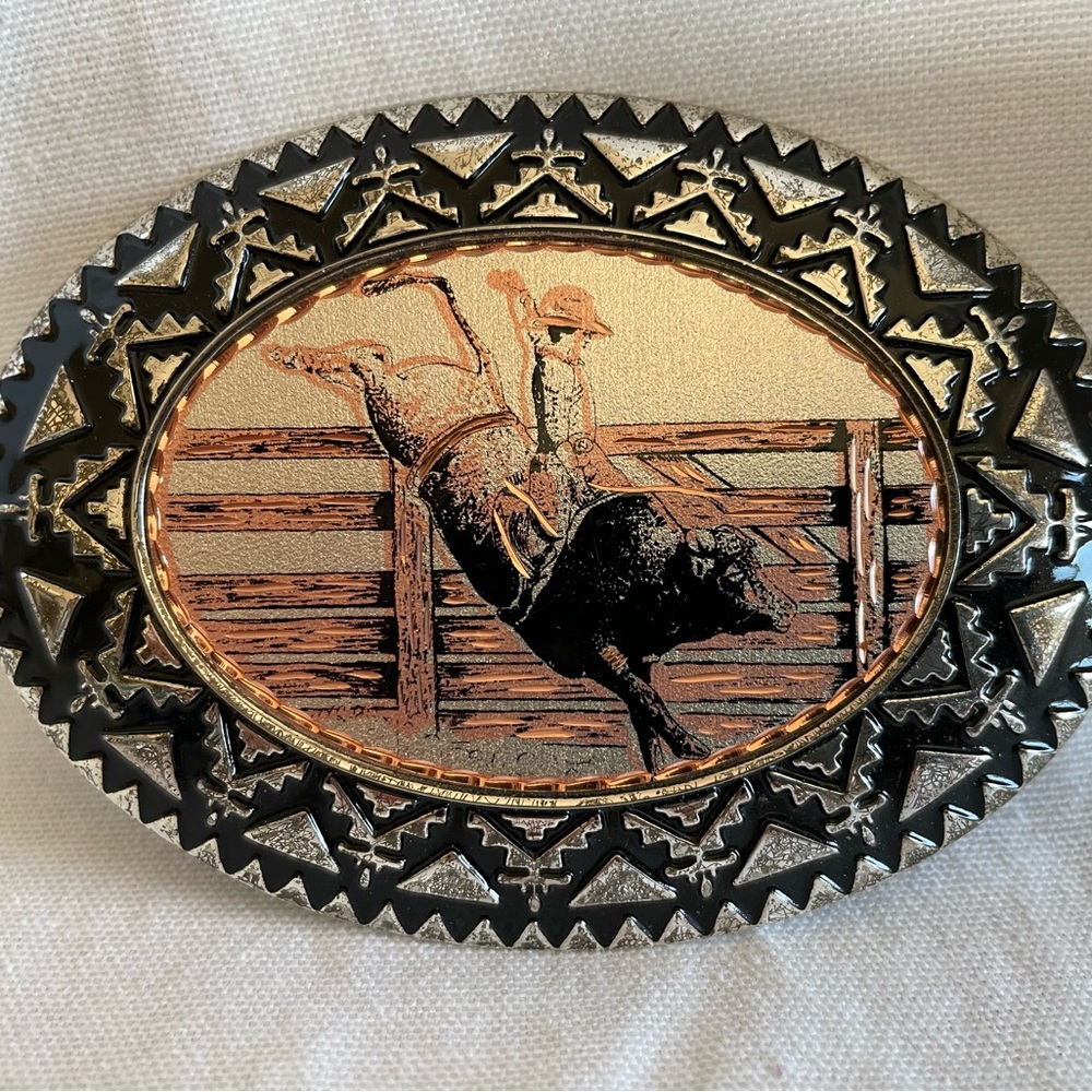 Southwest trim bull rider belt buckle
